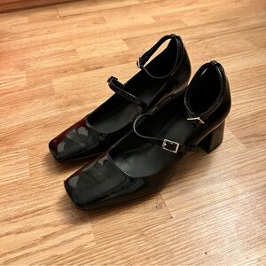 Black Patent Leather Mary Jane Heels